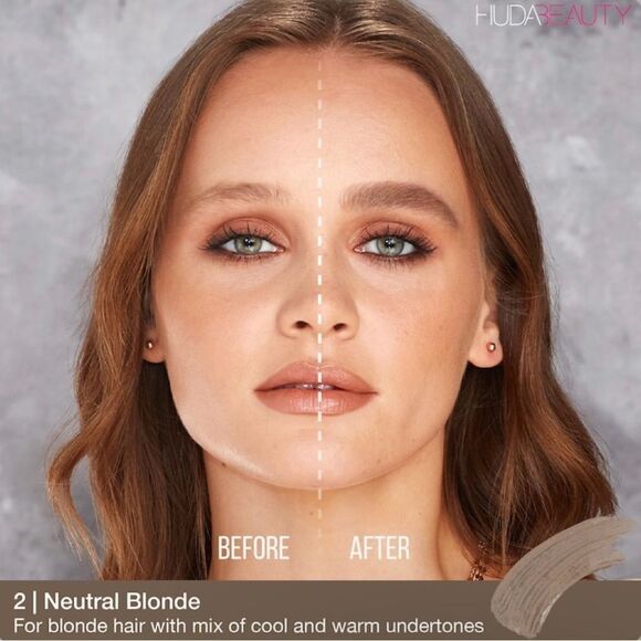 Huda Beauty #Bombbrows Full ‘N Fluffy Fiber Gel In Neutral Blonde Full Size NIB - Picture 5 of 7